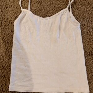Brandy Melville Cream Ribbed Spaghetti Strap Cami